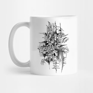 Doodle line abstract Mug